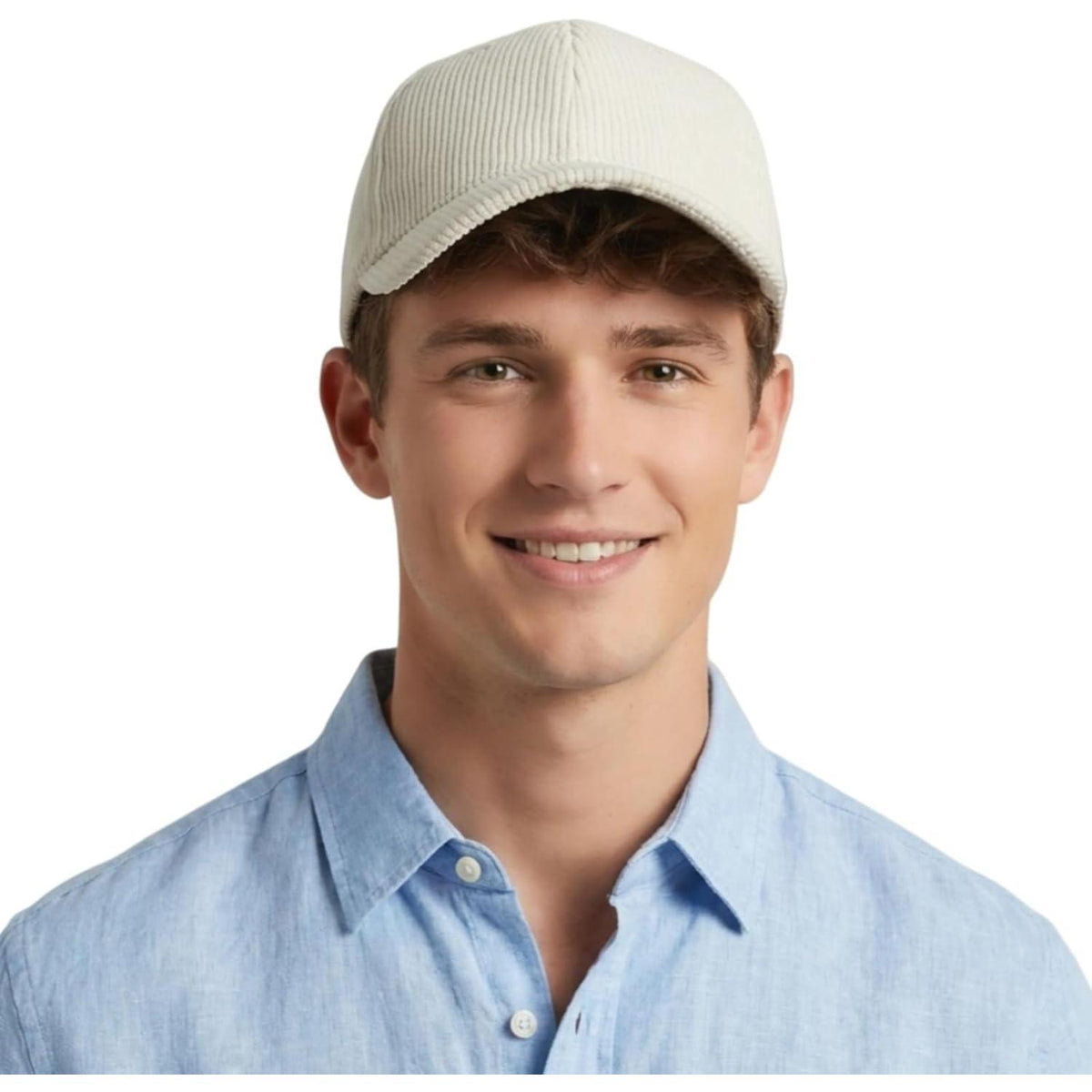 Cord Baseball Cap Damen Herren Verstellbar Beige Wintermütze