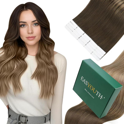 Echthaar Tape Extensions Blond Balayage 45cm 40g