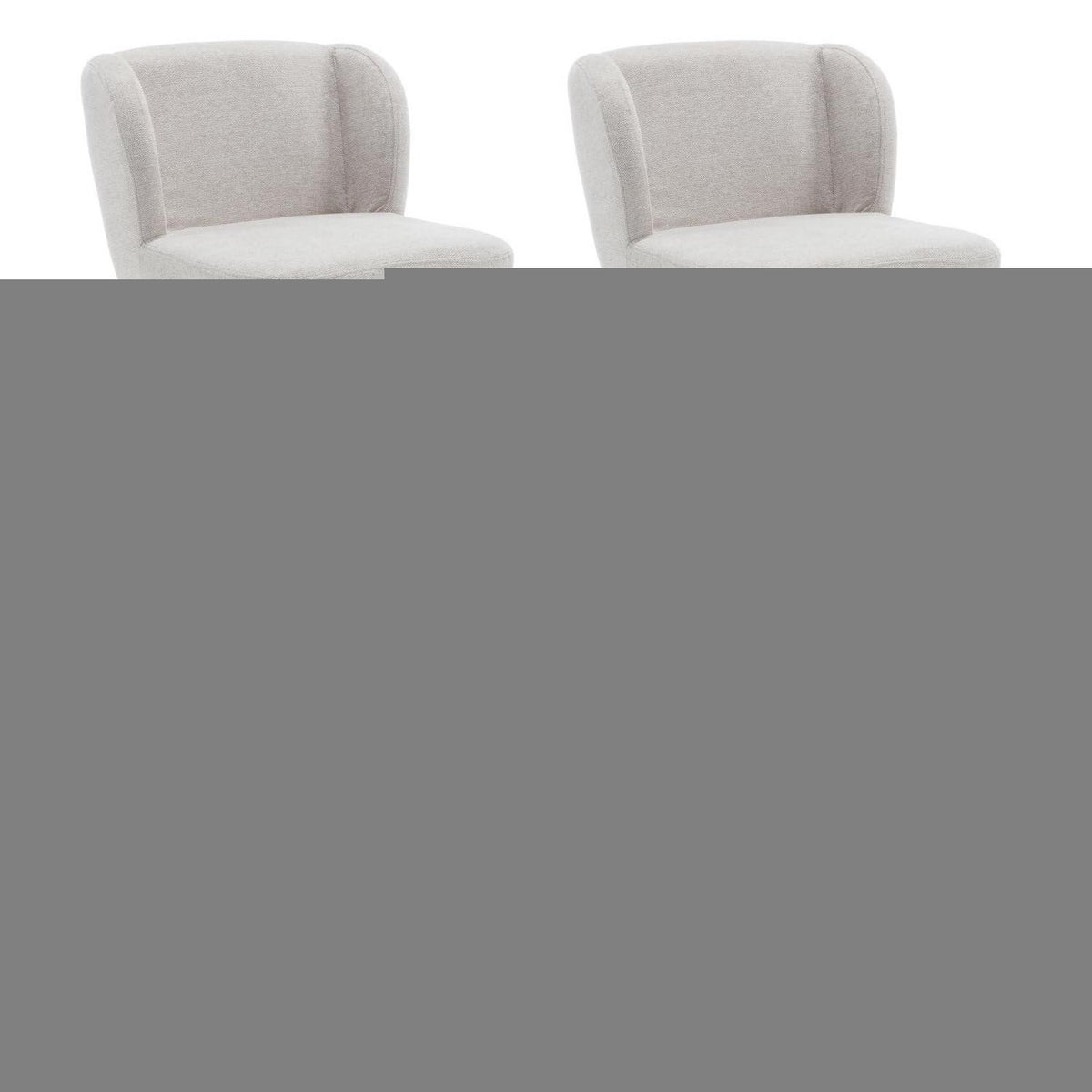 Esszimmerstühle Set 4er Leinen, Modern mit Ohrenlehne Oatmeal