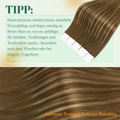 Echthaar Tape Extensions Ombre Blond 45cm