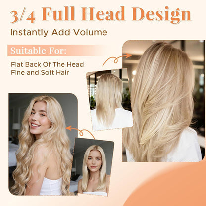 Blond Haarverlängerung Clip-In 40cm Echthaar – 45g