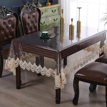 Rechteckige Tischdecke Kunststoff wasserdicht 180x300 cm Khaki Stil 3