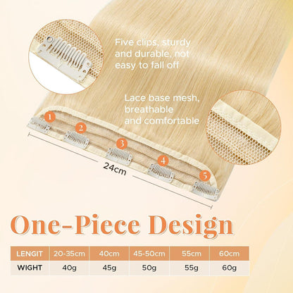 Blond Haarverlängerung Clip-In 30cm Echthaar 40g