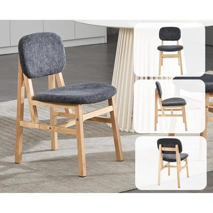 Esszimmerstühle Set 4 Grau – Bequeme Polsterstühle Holzrahmen