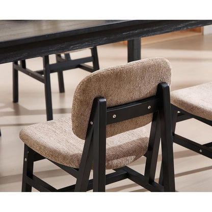 Esszimmerstühle 4er Set Braun, Chenille Polsterstuhl