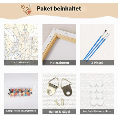 Malen nach Zahlen Weihnachten mit Rahmen – Winterlandschaft DIY