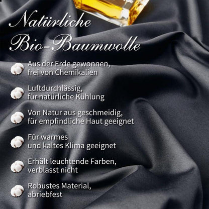 Mako Satin Bettwäsche Set 200x220cm Grau 3tlg.