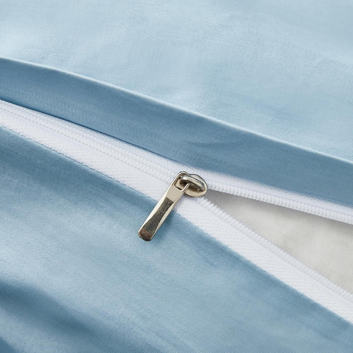 Mako Satin Bettwäsche Set 220x240 Hellblau Baumwolle