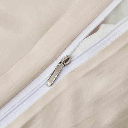 Mako Satin Bettwäsche Set 135x200cm Beige Baumwolle 4tlg.