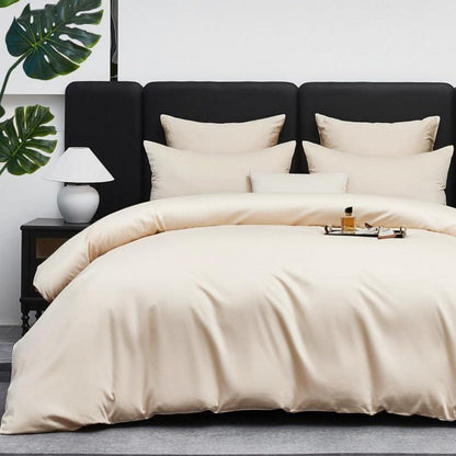 Mako Satin Bettwäsche Set 200x220cm Beige, 3-teilig