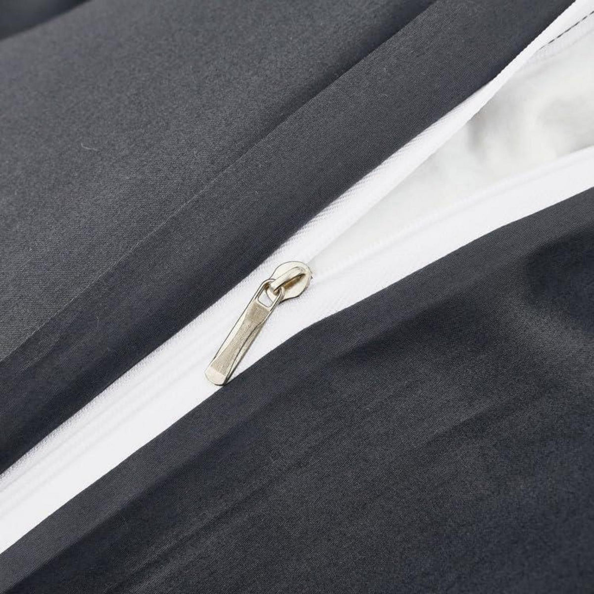 Gezu Mako Satin Bettwäsche Set 155x220cm Grau 3tlg.