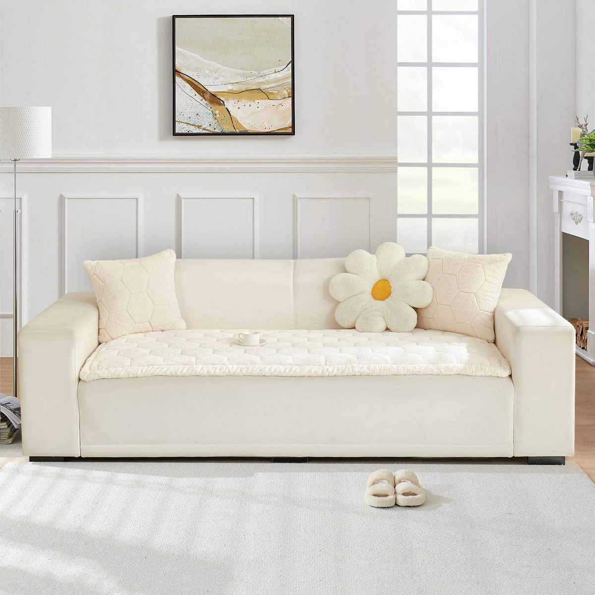 Gestepptes Sofakissen Übergroß 90x210cm – Samt & Diamantmuster
