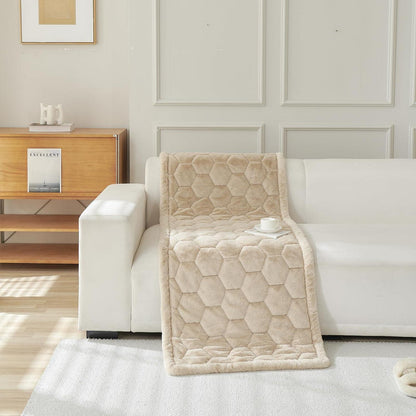 Gestepptes Samt Sofakissen 90x180cm – Hellbraun, Rutschfest