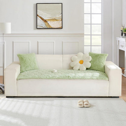 Gestepptes Samt Sofaüberwurf 90x210cm Grün-C – Luxuriös & Rutschfest