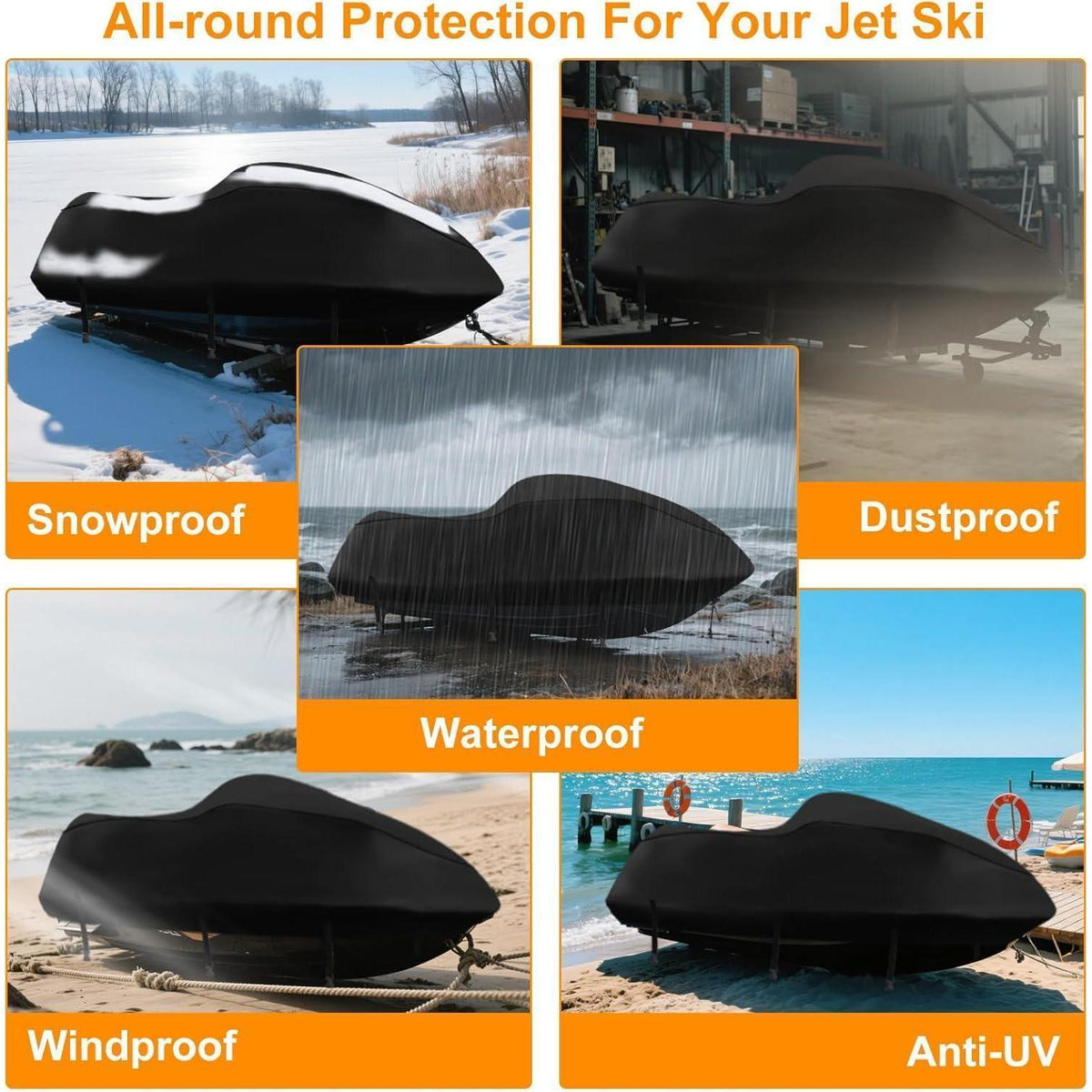 Jet Ski Abdeckplane 900D Wasserdicht für Waverunner & Polaris