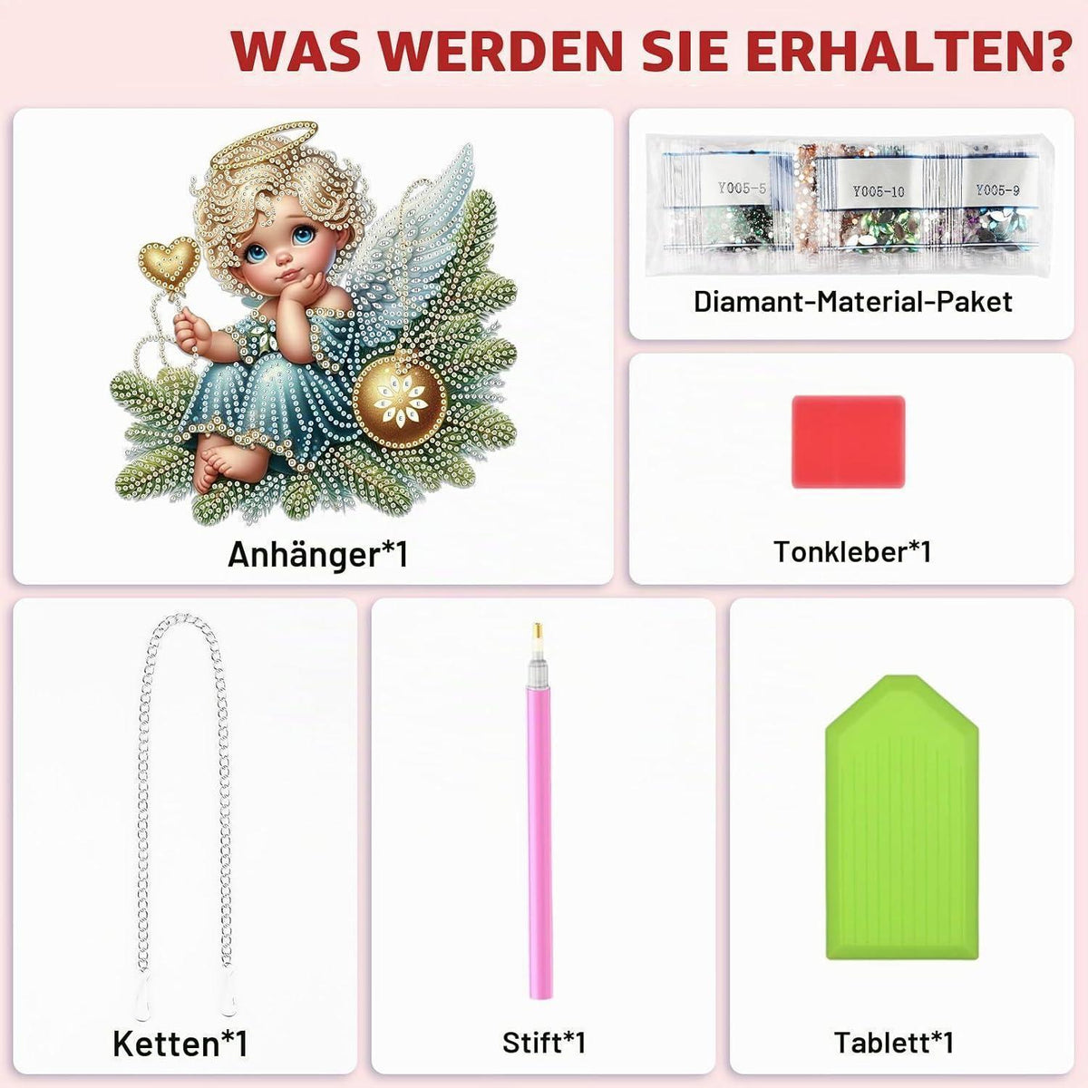 5D Diamond Painting Engel Fensterbild Weihnachten Bastelset