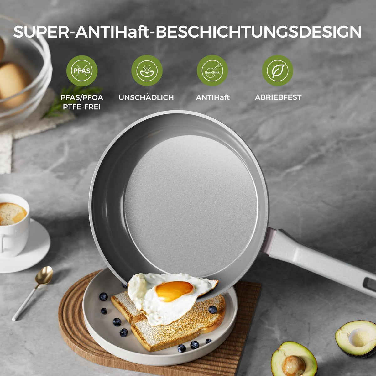 Keramik Pfannenset 3-teilig – Antihaft & Induktionsgeeignet