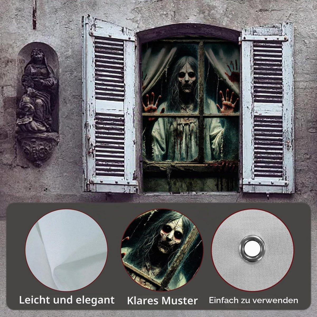 Halloween Fensterbild Geisterdeko – Gruselige Party Deko