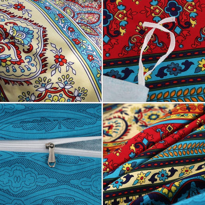 4teilige Baumwoll Bettwäsche 155x220 - Ästhetisch Bunt Vintage