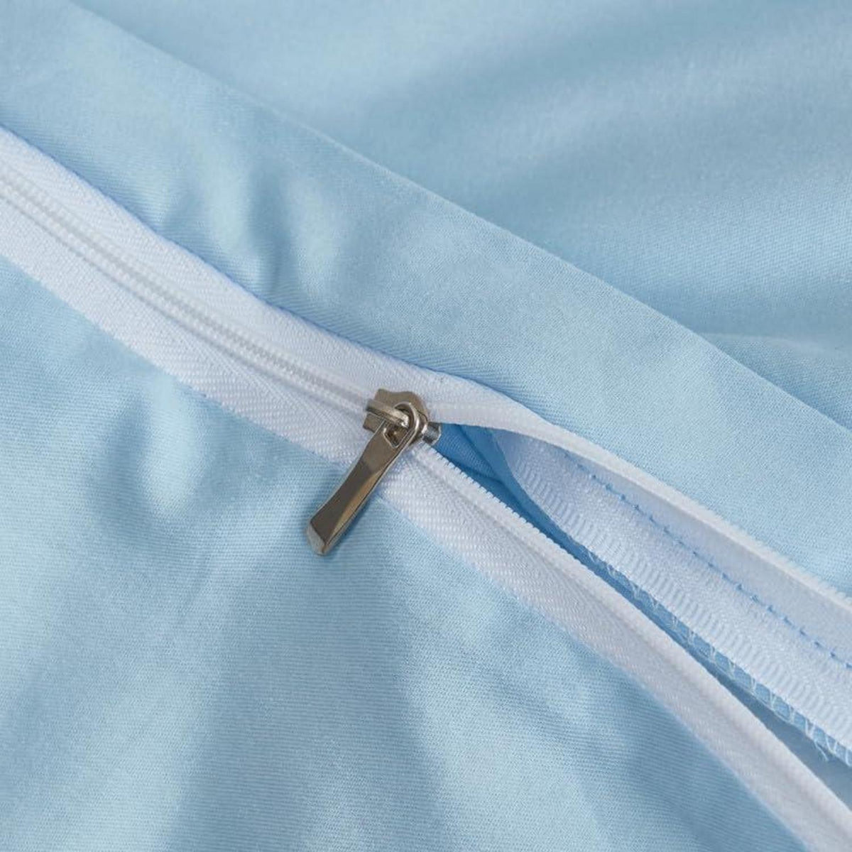 Mako Satin Bettwäsche Set 220x240cm Hellblau Baumwolle
