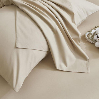 Mako Satin Bettwäsche Set 200x220cm Braun Khaki 3tlg.