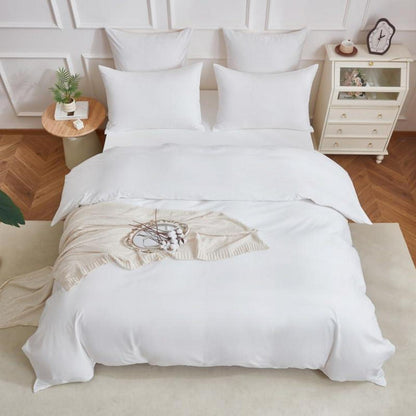 Mako Satin Bettwäsche Set 220x240cm Baumwolle Weiß 3tlg.