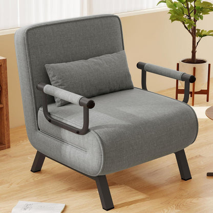 4-in-1 Schlafsessel – Platzsparendes Bett & Relaxsessel Dunkelgrau