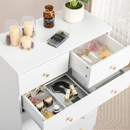 Weißes Schlafzimmer Kommode mit 4 Schubladen & Stauraum