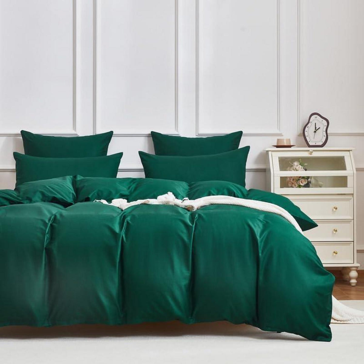 Mako Satin Bettwäsche Set Olivgrün 135x200cm 4tlg.