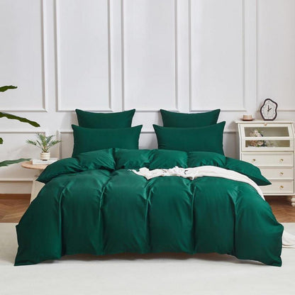 Mako Satin Bettwäsche Set Olivgrün 135x200cm 4tlg.