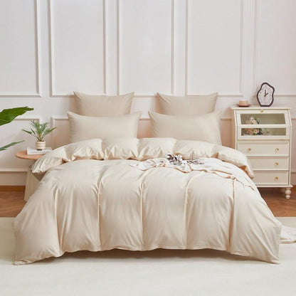 Mako Satin Bettwäsche Set 220x240cm Beige Baumwolle