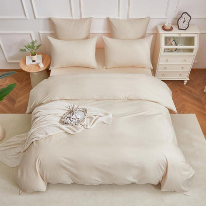 Mako Satin Bettwäsche Set 220x240cm Beige Baumwolle