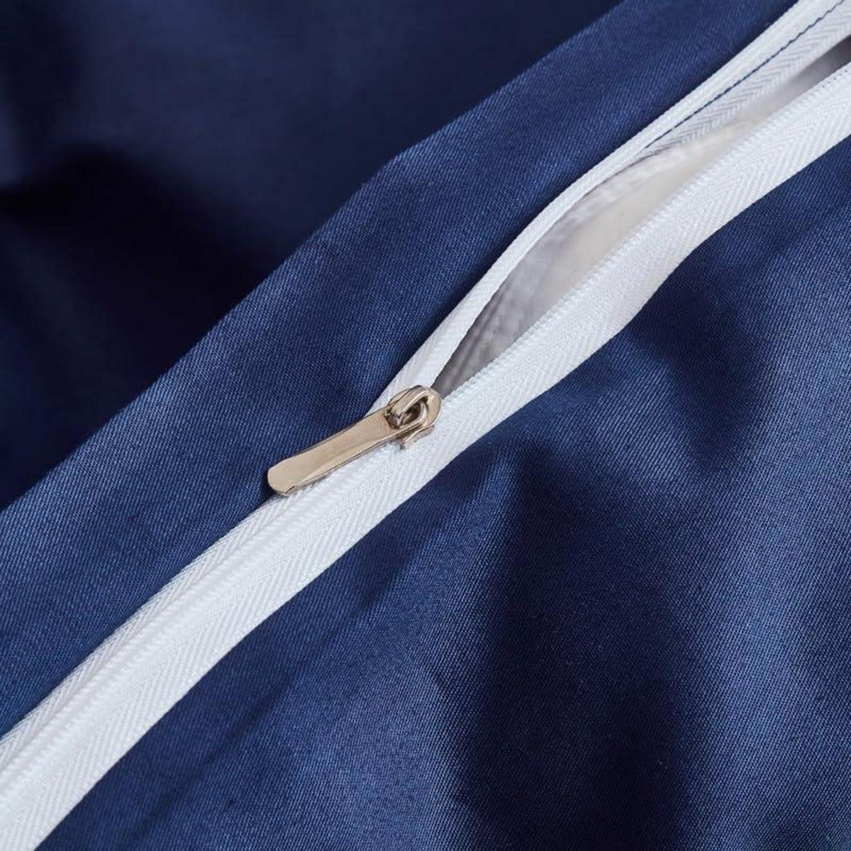 Mako Satin Bettwäsche Set 220x240cm Petrol Blau 3tlg.