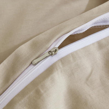 Mako Satin Bettwäsche Set 220x240cm Braun Khaki 3tlg.