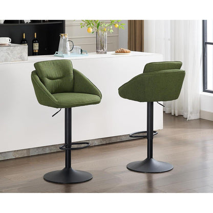 360° Drehbarer Barhocker 2er Set, Grün | Höhenverstellbar & Bequem