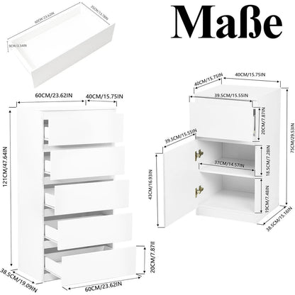 2er-Set Kommoden Weiß – Schlafzimmer, Büro & Wohnen
