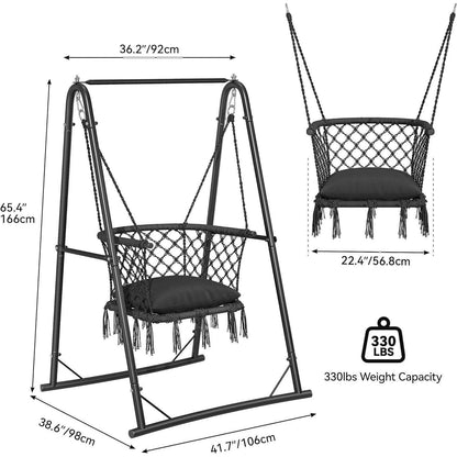 Hängesessel mit Gestell & Kissen – Bequem & Stabil für Terrasse/Balkon