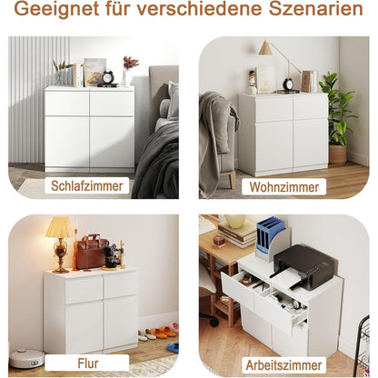 2er-Set Kommoden Weiß 40cm - Schlafzimmer, Büro & Flur