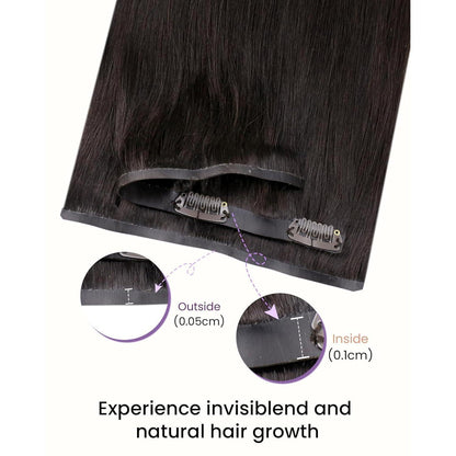 Echthaar Clip-in Extensions Braun – 40cm, 100g