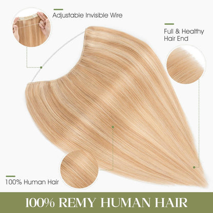 Halo Haarverlängerung Echthaar 35cm Ascheblond/Blond