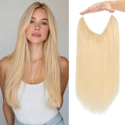 Halo Haarverlängerung Echthaar Platinblond 35cm