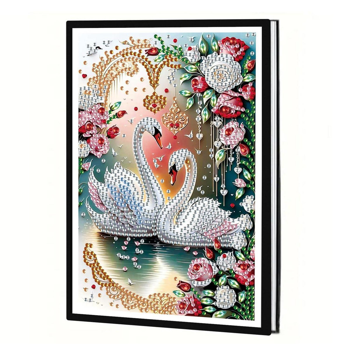 5D Diamant Painting Notizbuch Schwan A5 – Kreatives Tagebuch DIY
