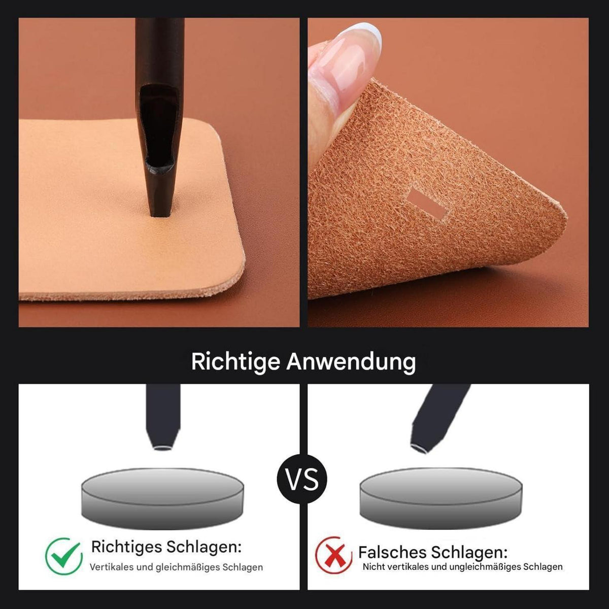 Leder Lochstanzer Set – 13 Größen für DIY & Handwerk