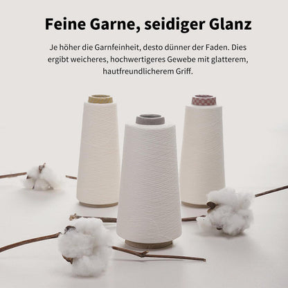 Satin Bettwäsche Set 200x220 cm Baumwolle Blau