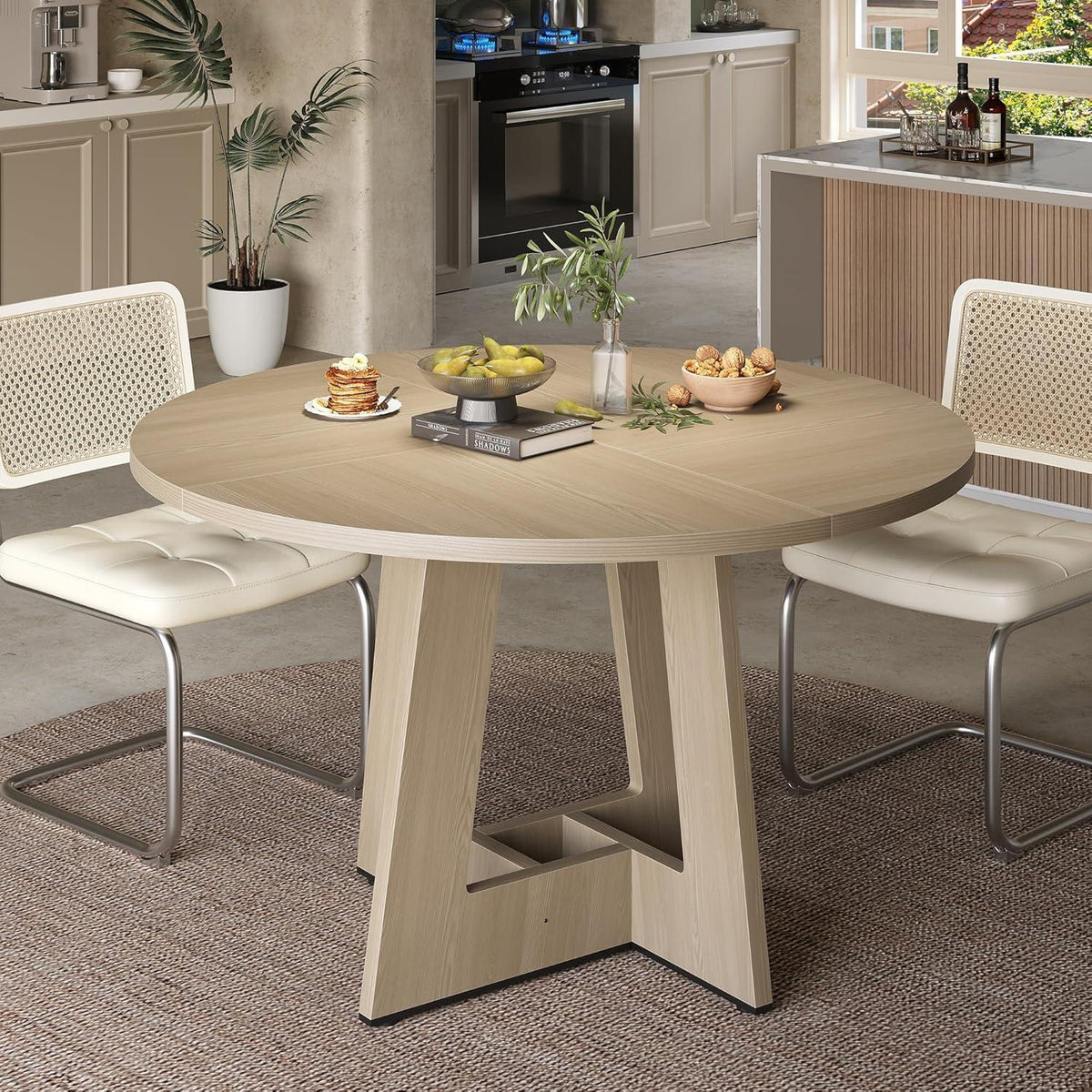 Runder Esstisch Eiche 120cm – Stabil & Modern für 4-6 Personen