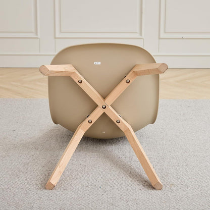 4 Esszimmerstühle mit Buchenholzbeinen, Khaki