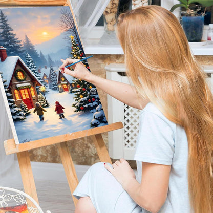 Weihnachtsbaum Malen nach Zahlen mit Rahmen – DIY Geschenk für Erwachsene