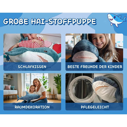 XXL Hai Kuscheltier 100cm - Weiches Plüschtier für Kinderzimmer