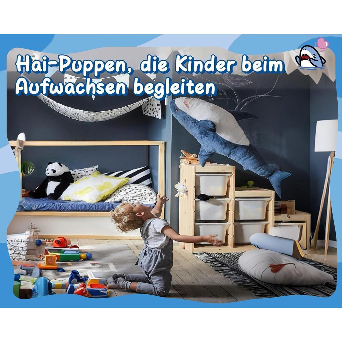 XXL Hai Kuscheltier 100cm - Weiches Plüschtier für Kinderzimmer
