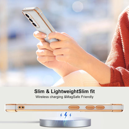 Handyhülle Samsung A17 4G/5G Herz Muster Galvanik Weiß